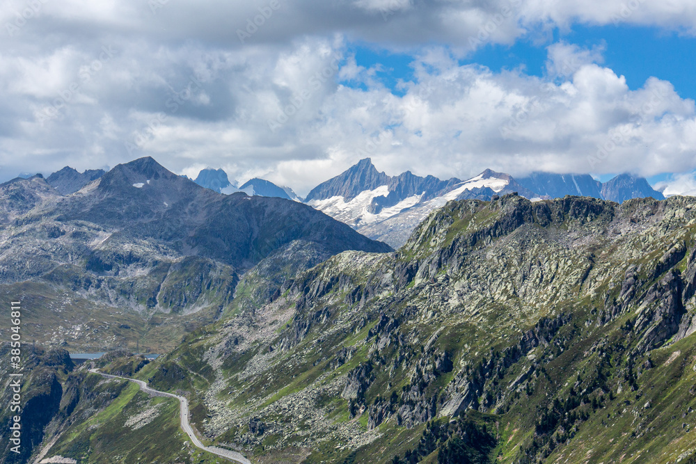 Majestic beautiful mountains view on Swiss Alps, beauty of fresh green nature, Switzerland
