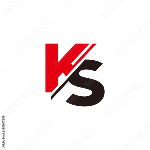 letter ks simple slice geometric logo vector