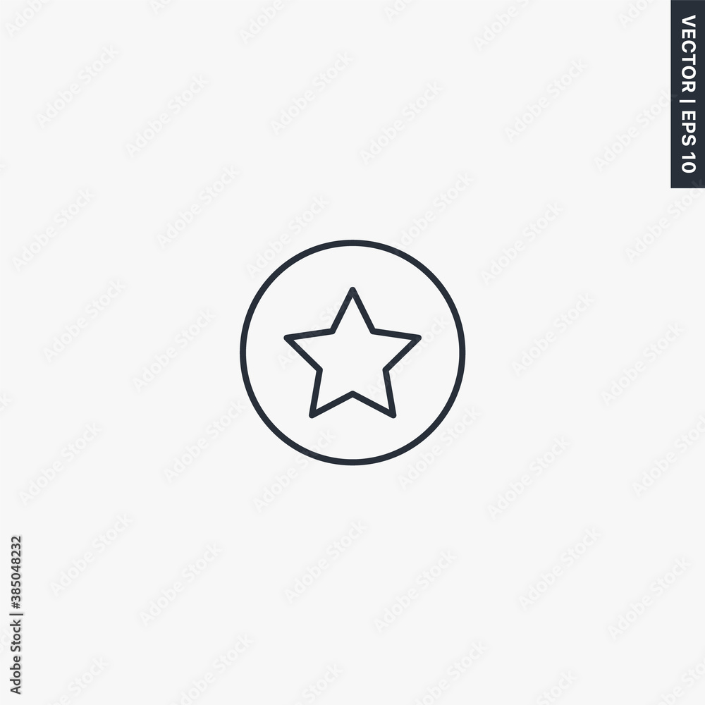 Star in circle, linear style sign for mobile concept and web design Star in circle, linear style sign for mobile concept and web design