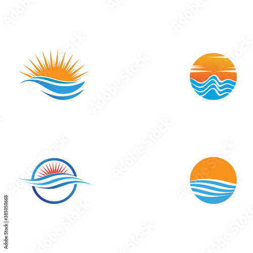 Set Waves Logo Template vector symbol