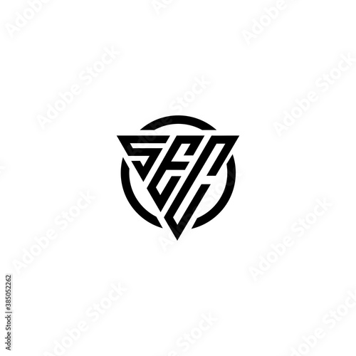 Initial SEC triangle monogram simple clean modern logo