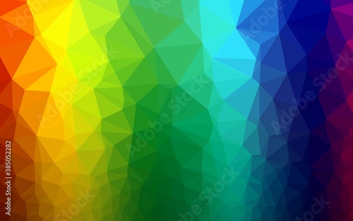 Dark Multicolor  Rainbow vector shining triangular pattern.