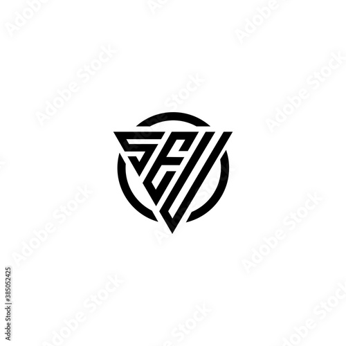 Initial SEU triangle monogram simple clean modern logo