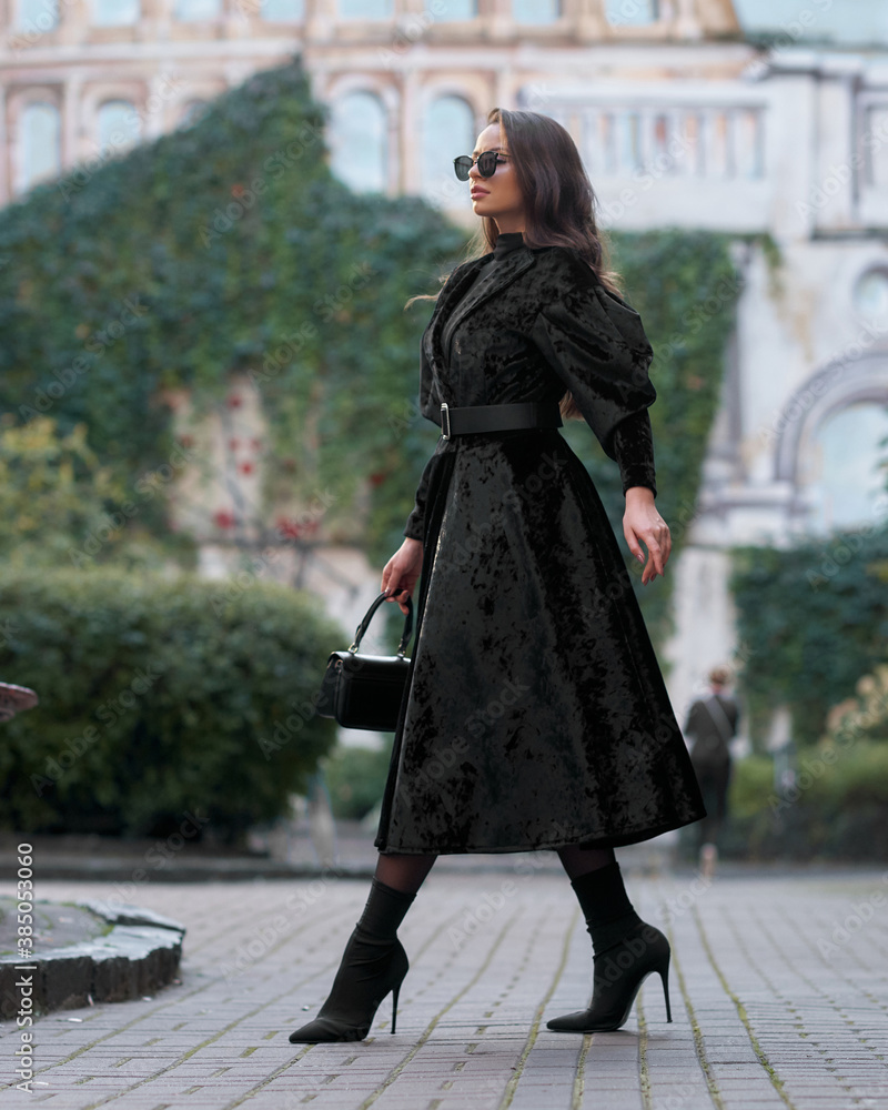 Black skirt long hot sale coat