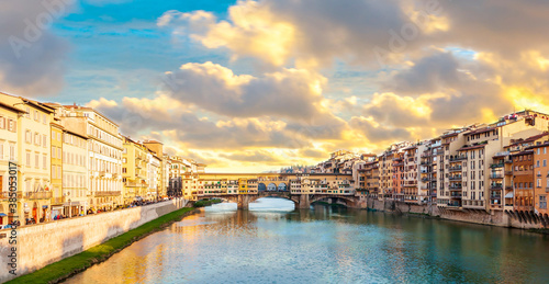 Ponte Vecchio on the Arno river in Florence  Tuscany in Italy