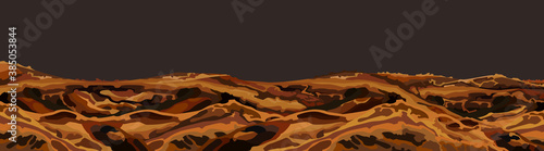 panoramic background of bright brown land landscape