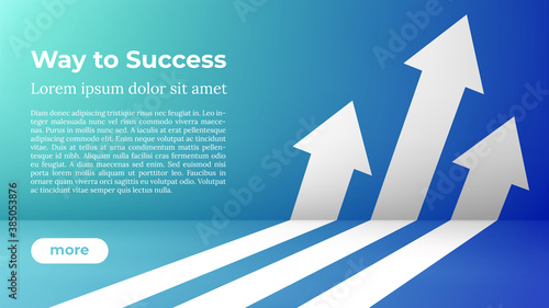 Business Arrow Target Direction Concept to Success. Way to Success - Web Template. Applicable for Promotion , Cover Poster, Infographic, Landing Page, UI, UX, Persentation, Baner, Social Media Poster.