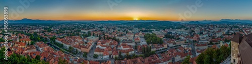 Ljubljana Sunset Panorama photo