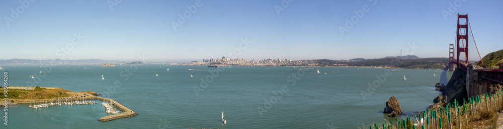 San Francisco Bay with Golder Gate Panorama
