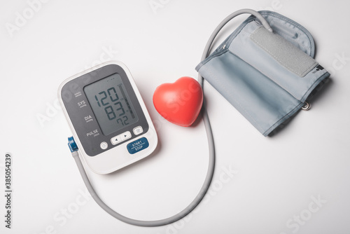 digital blood pressure show normal pressure result test on display screen