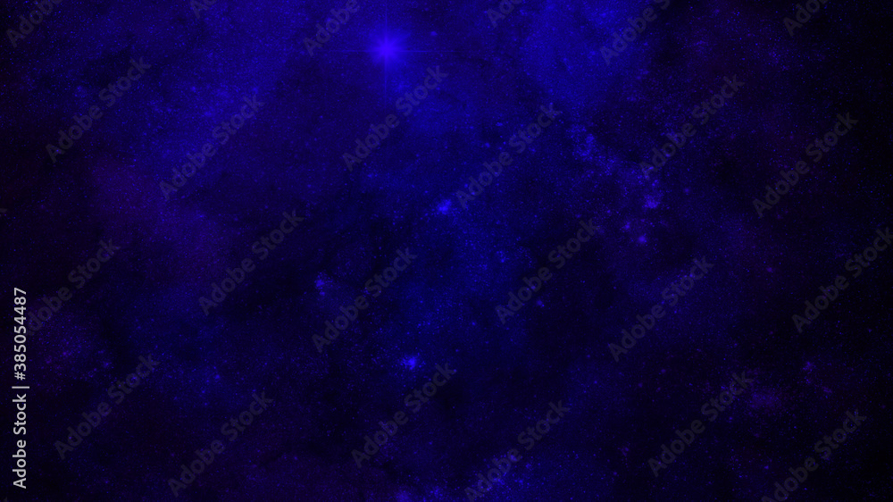 Fototapeta premium Cosmic blue background with stars and nebulae