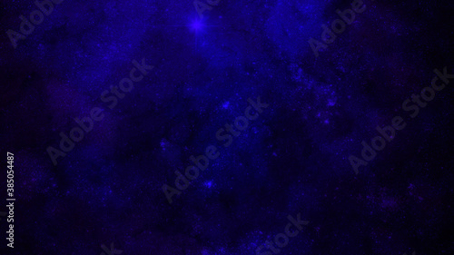 Cosmic blue background with stars and nebulae