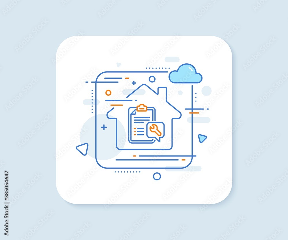 Spanner tool line icon. Abstract vector button. Repair service checklist sign. Fix instruments symbol. Spanner line icon. Home concept badge. Vector Spanner tool line icon. Abstract vector button. Repair service checklist sign. Fix instruments symbol. Spanner line icon. Home concept badge. Vector