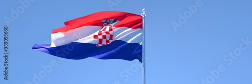 3D rendering of the national flag of Croatia waving in the wind