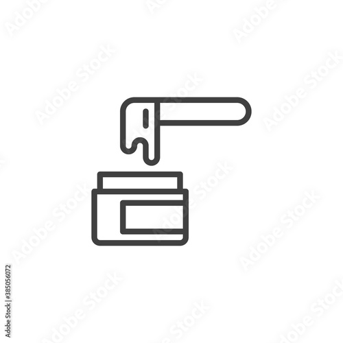 Hair wax line icon. linear style sign for mobile concept and web design. Hair depilation wax outline vector icon. Symbol, logo illustration. Vector graphics