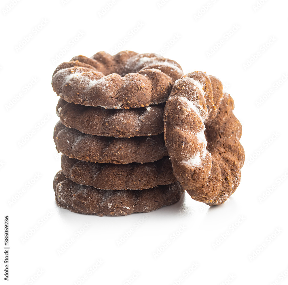 Sweet rings cookies. Biscuits with cocoa flavor
