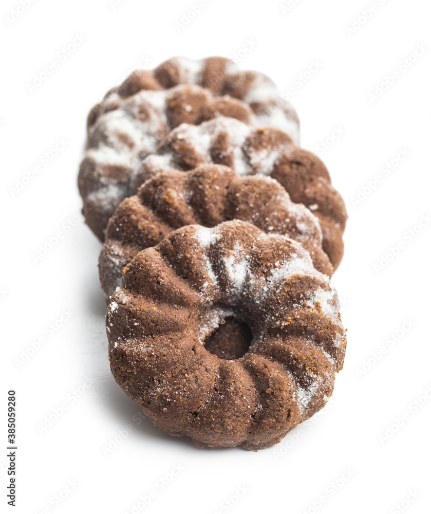 Sweet rings cookies. Biscuits with cocoa flavor Sweet rings cookies. Biscuits with cocoa flavor