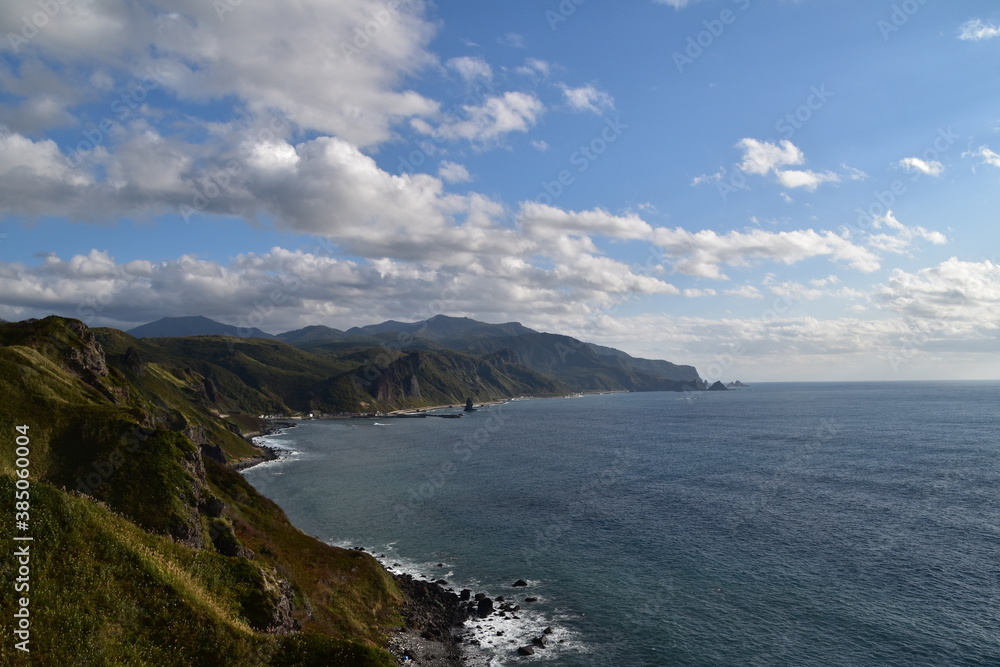 The view of Shakotan in Hokkaido, Japan The view of Shakotan in Hokkaido, Japan