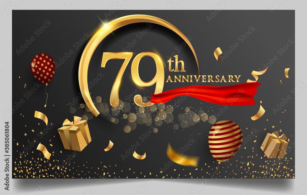 79th years anniversary design for greeting cards and invitation, with ...