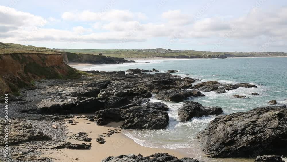 Cornwall coast from Godrevy towards Gwithian and St Ives Bay England UK Cornwall coast from Godrevy towards Gwithian and St Ives Bay England UK
