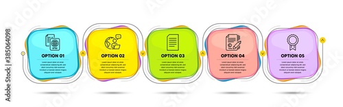 Passport document, Copywriting and Document line icons set. Timeline process flowchart. Reward sign. Id docs, Ð¡opyright signature, Information file. Best medal. Education set. Vector