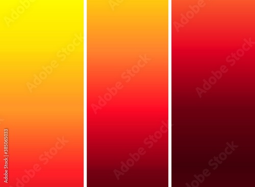 Different sheds of red, yellow for a studio. Shadow, halftone, red orange yellow gradient, Autumn, summer, fall time pattern. sets of sunset brochure template for web apps, graphics, posters products. © Baanina