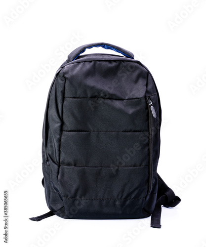 Stylish black backpack On a white background