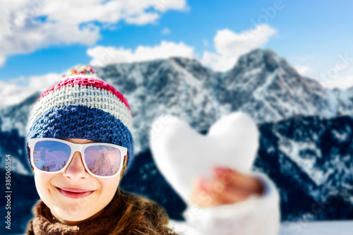 Ski in Zakopane, Groomed ski track under Giewont, Tatry, Poland.