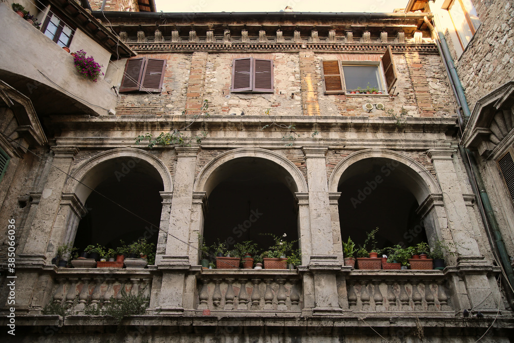 Facade of an ancient palace in Narni