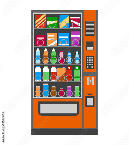 Vending machine. Flat design. Vector illustration.