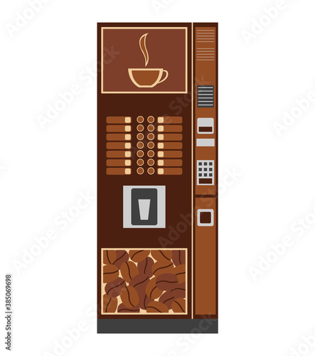 Vending machines with coffee. Flat design. Vector illustration.