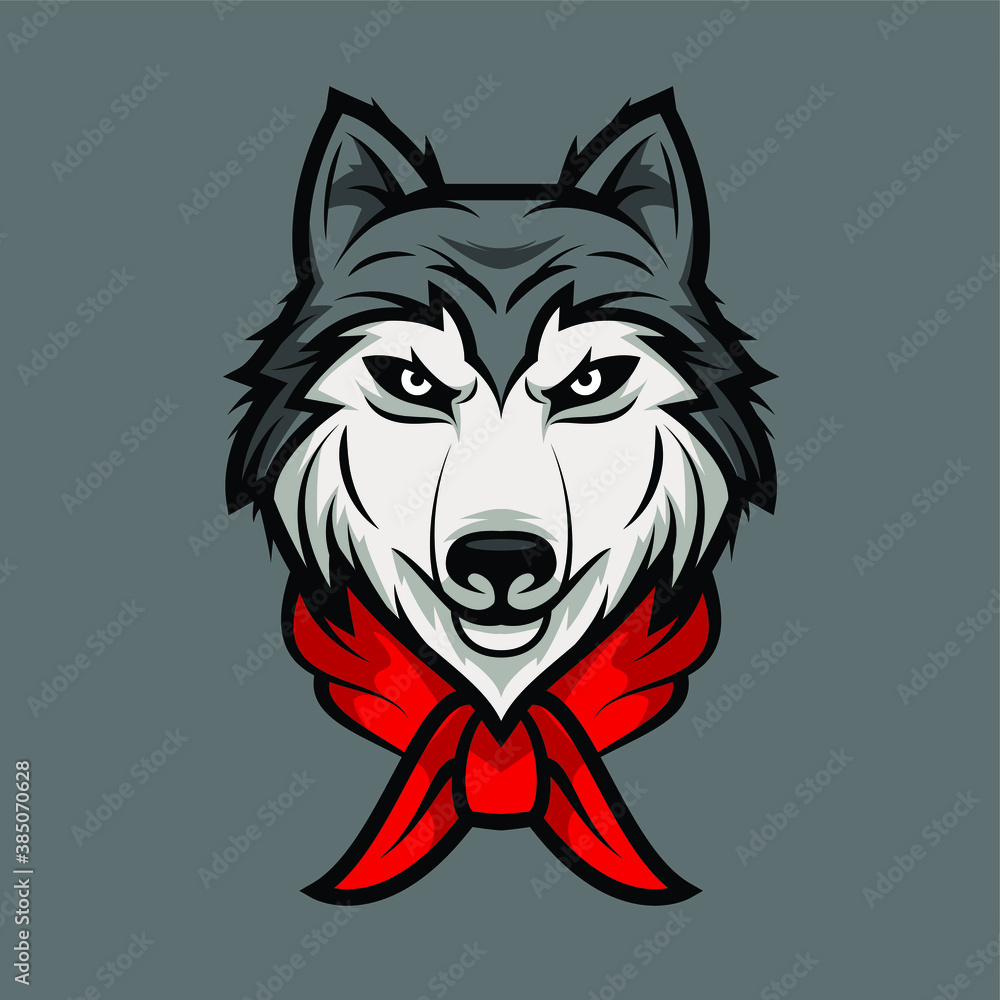 Wolf sports mascot logo template