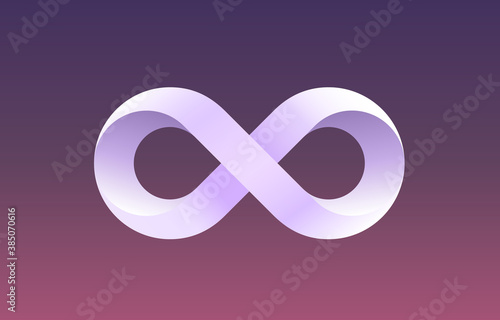 Infinity color icon, sign element geometric, Vector