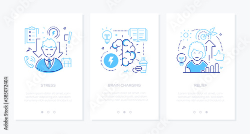Stress concept line design style web banners