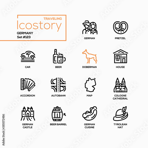 Germany - modern line design style icons set