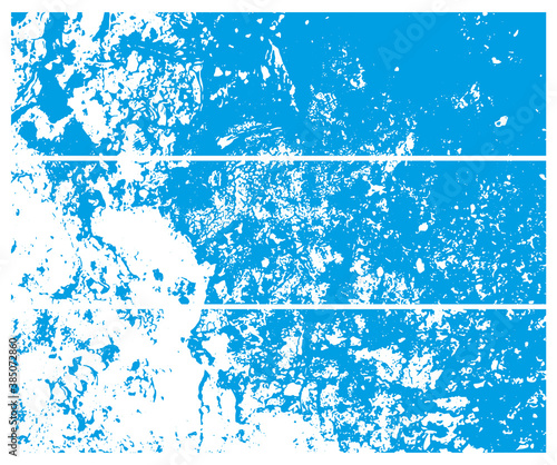 Blue paint vector. Blue background  three different stripes  flat monochrome image.