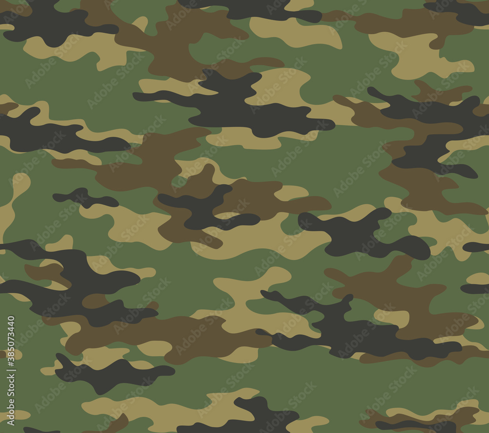 Fototapeta premium Army texture camouflage seamless vector pattern forest background on print