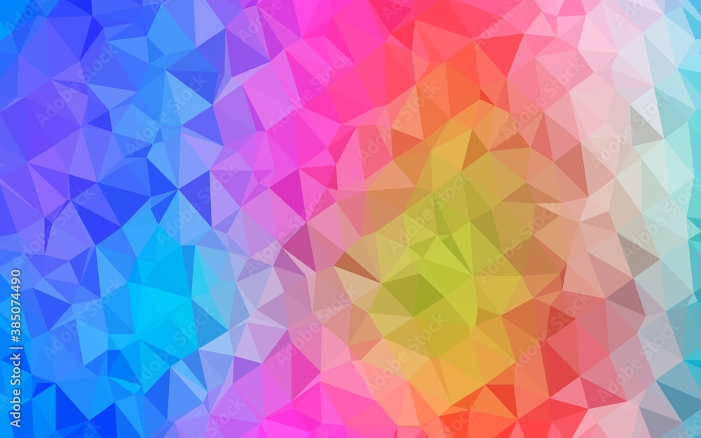 Fototapeta premium Light Multicolor, Rainbow vector shining triangular pattern.