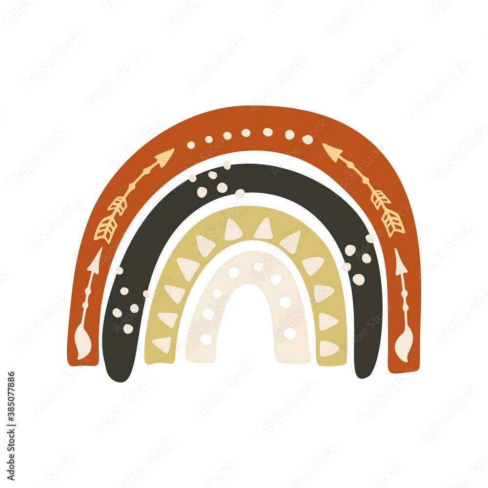 Scandinavian vector boho rainbow poster. Perfect for children room wall decor, textile and kids design. Hand drawn childish decorative trendy art. Scandinavian vector boho rainbow poster. Perfect for children room wall decor, textile and kids design. Hand drawn childish decorative trendy art.