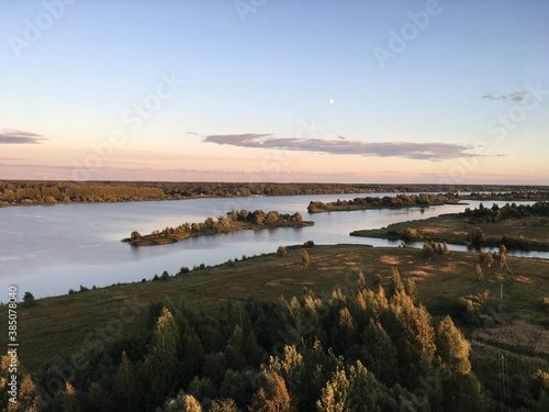 sunset over the river