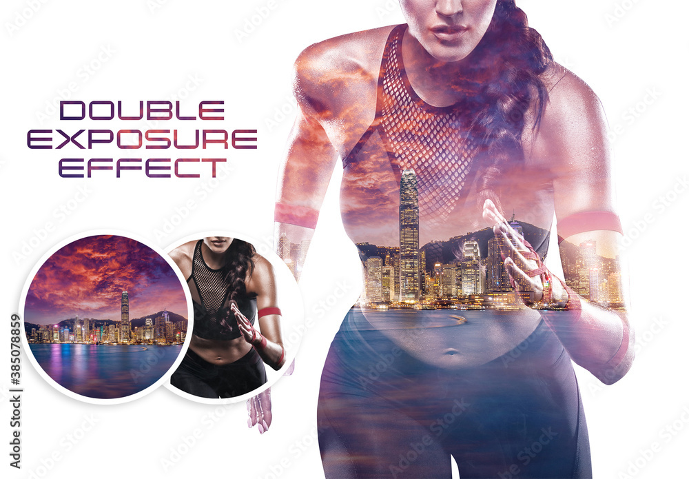 Double Exposure Photo Effect Mockup Stock Template | Adobe Stock