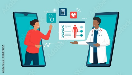 Online doctor and telemedicine on smartphone
