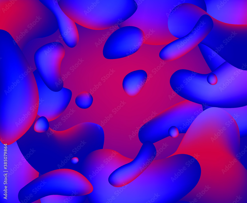Abstract geometric shapes with neon gradient like in lava lamp. Futuristic cover with liquid organic smooth blobs. Abstract geometric shapes with neon gradient like in lava lamp. Futuristic cover with liquid organic smooth blobs.