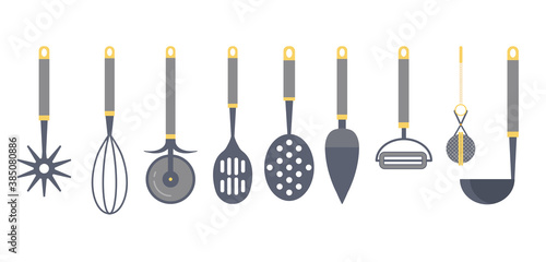 Kitchen Utensils and Cooking Tools Icon Set