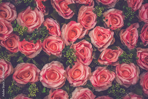 valentine day background, retro bouquet rose flowers close up