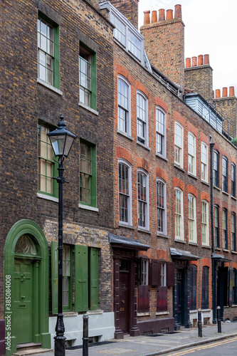 Georgian terraced town house in Spitafields London once the home of a wealthy Huguenot silk merchant and is a popular travel destination tourist attraction landmark of England UK stock photo image photo