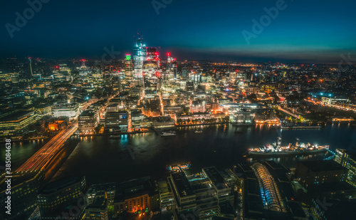 London city area skyline, UK