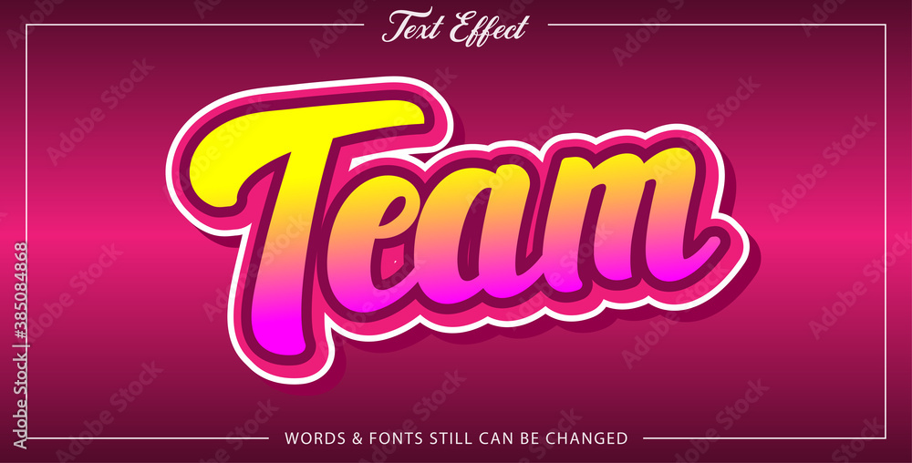 Font effect style team