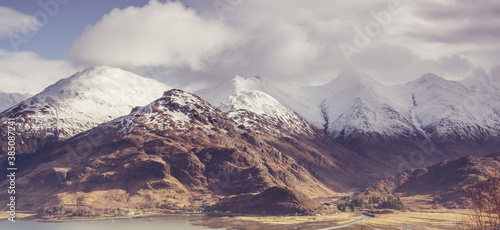 View over Loch Duich & the Five Sisters of Kintail in the Highlands of Scotland