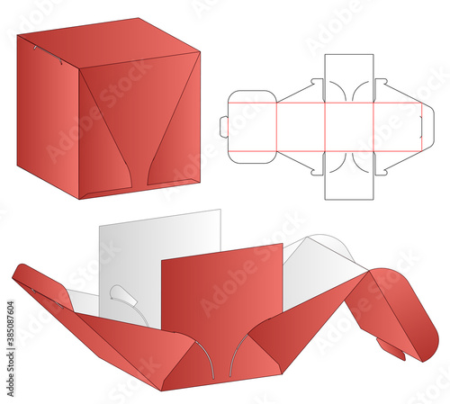 Box packaging die cut template design. 3d mock-up